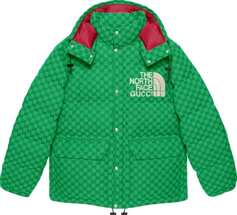 the north face gucci green puffer jacket|north face x gucci outlet.